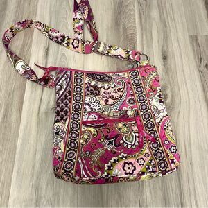 Vera Bradley Purse Women’s Very Berry Pink Paisley Quilted Hipster Crossbody Bag